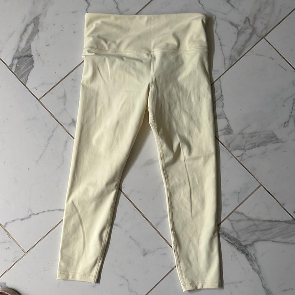 Athleta Cream High-Rise Leggings